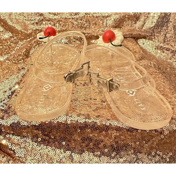 Geli Jelly  Sandal Cherry Red Katy Perry Women 8 Unique Pop Eclectic Novelty - Picture 4 of 6